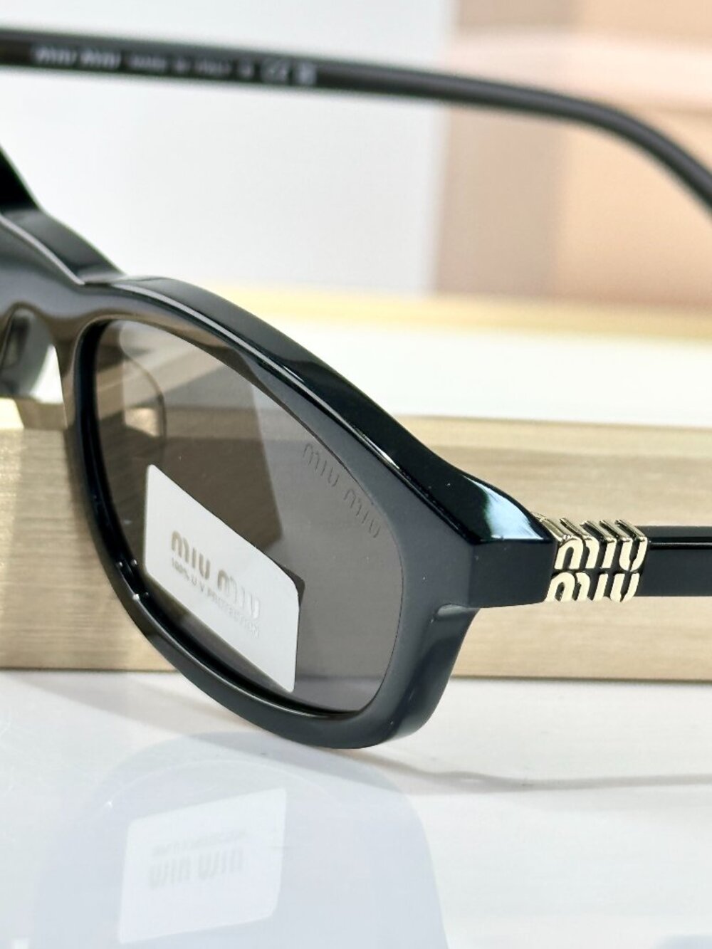 Miu Miu Regard Sunglasses Black Oval Narrow Frame Glasses - Picture 4 of 10